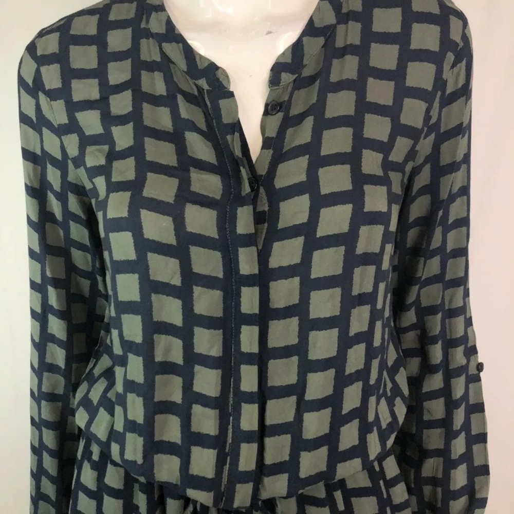 Splendid Button Drawstring Shirt Roll Sleeve Dress - image 3